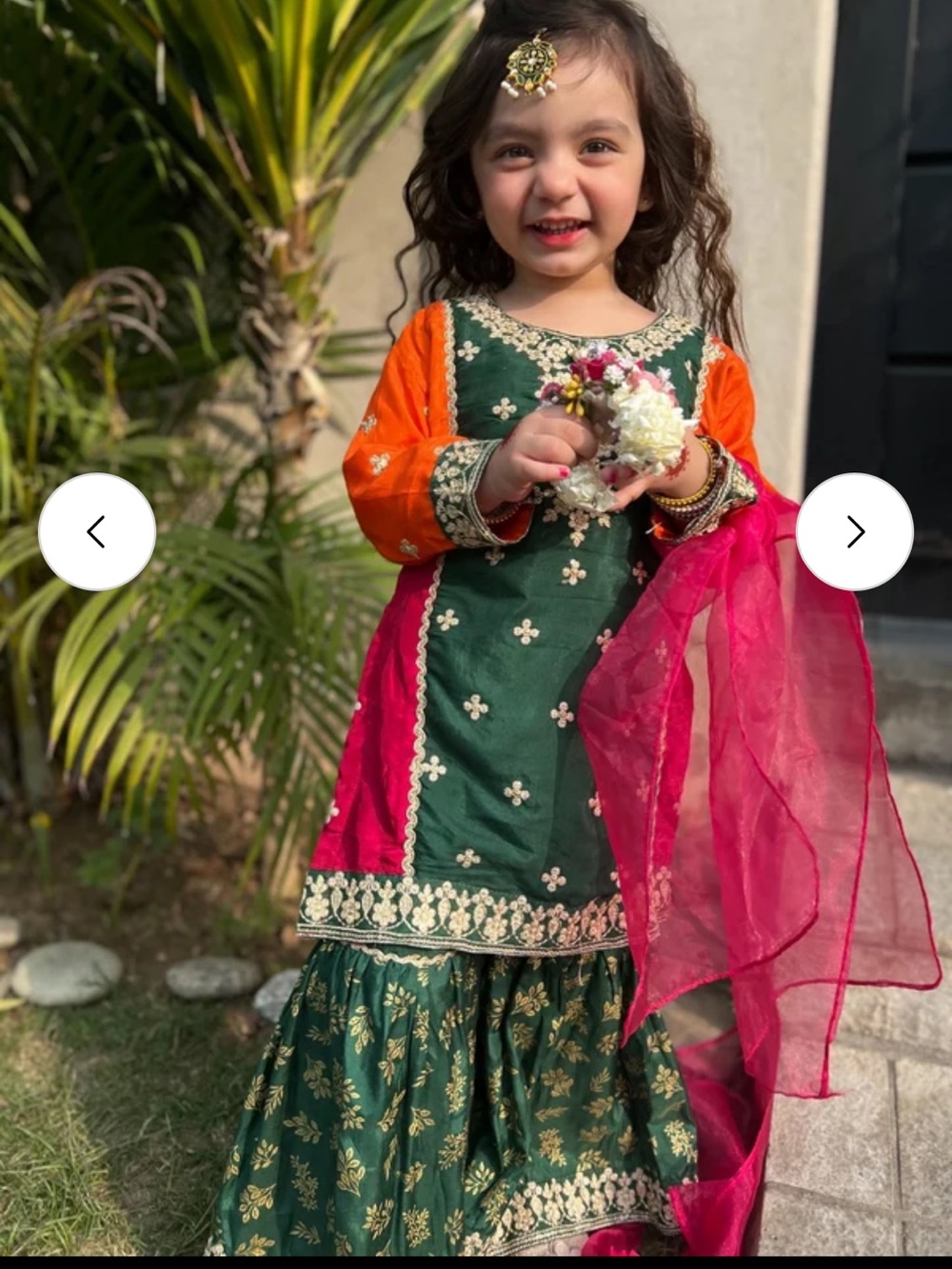 Green Multi Colour Gharara- Indian suit Indian outfit 2-3toddler size